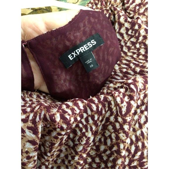 EXPRESS Brown & White Sparkle Crop Top NEW size XS - Picture 3 of 11